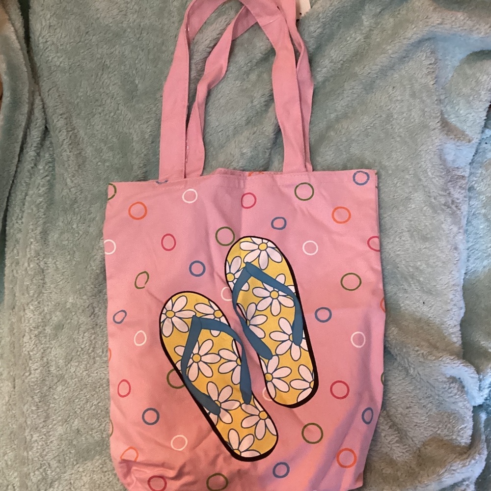 NEW 100% Cotton Sandal Thong Flip Flip Beach Bag Tote Purse